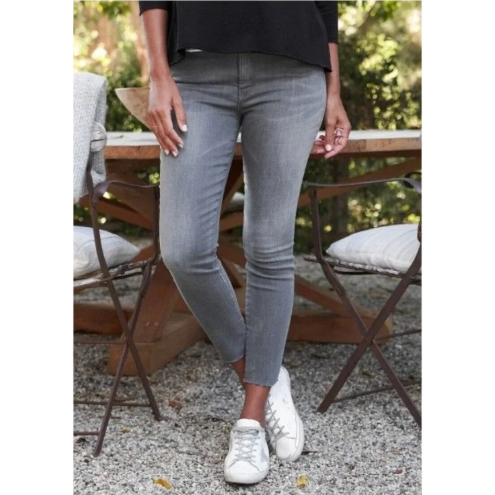 Frank & Eileen‎ Sligo High Rise Skinny Jeans Charcoal Grey Raw Hem Size 30 USA